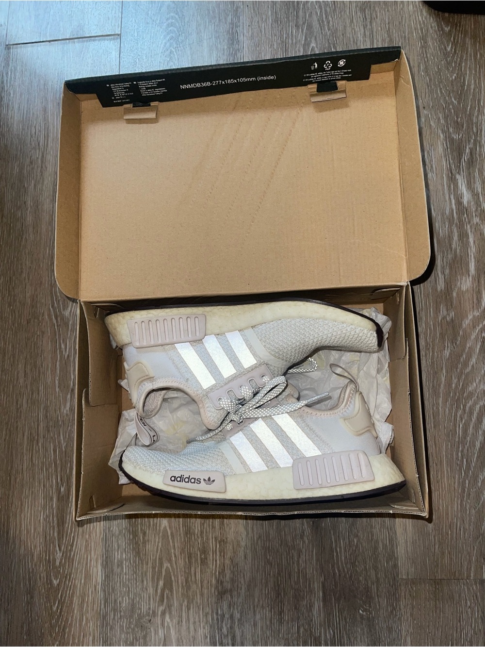 adidas Beige and White NMD R1 Casual Sneakers
